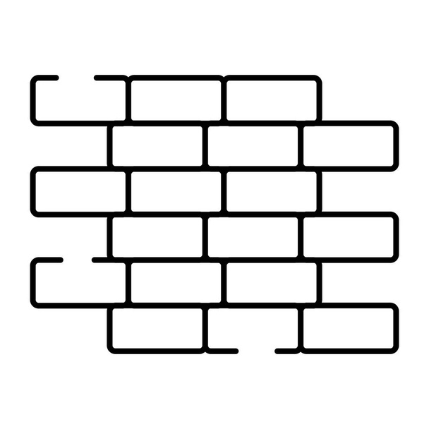 Bricks with trowel, icon of wall construction  - Vector, Image