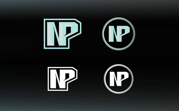 Initials NP logo with a bright color is suitable for E sports teams and others - Vector, Image