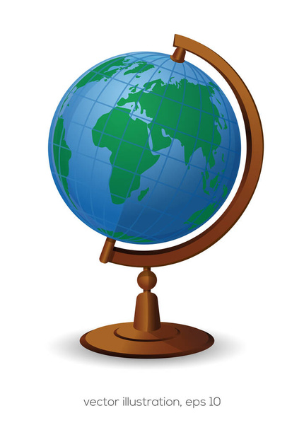 School Globe isolated on white background. School Geography Globe icon. Vector illustration - Vector, Imagen