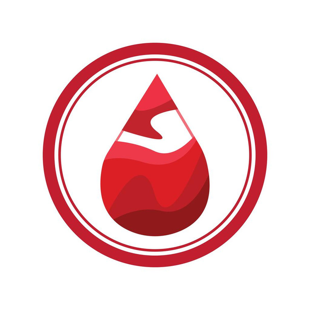 Kan damlası logosu çizim şablonu - Vektör, Görsel