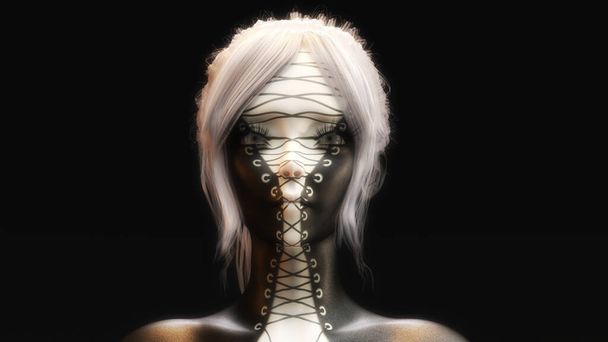 Artistic 3D Illustration of a Face - Foto, Bild