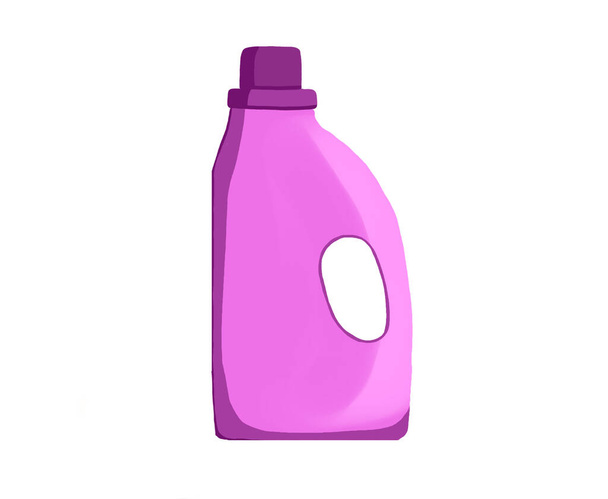Set of detergents illustration Household bottles, sanitary chemicals cleaners equipment Detergent bottles. Cleaning supplies products, bleach bottle and plastic detergents containers - Foto, Imagen