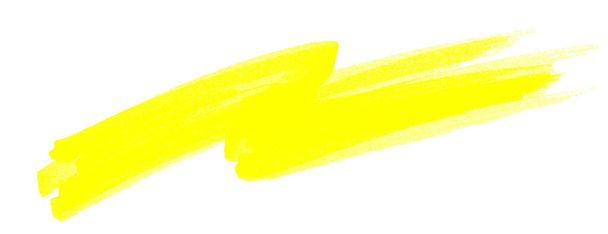 resaltar pluma pincel amarillo para marcador, resaltador pincel marcado para titular, garabato golpe de pluma resaltada - Foto, Imagen