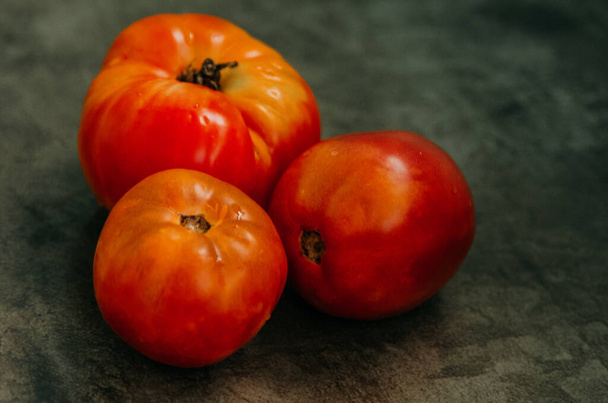 Tomaten Eten Oogst Landbouw Rijpe Tuinieren Biologische Vitamine Koken - Foto, afbeelding