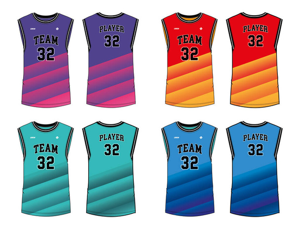 Basketball Jersey Uniform Player Sports Team Apparel Stock Vector