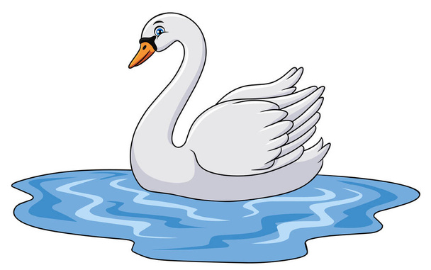 Χαριτωμένο Swan απεικόνιση διάνυσμα πουλιών - Διάνυσμα, εικόνα