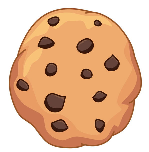 Crunchy brown cookie vector illustration - Vector, Image