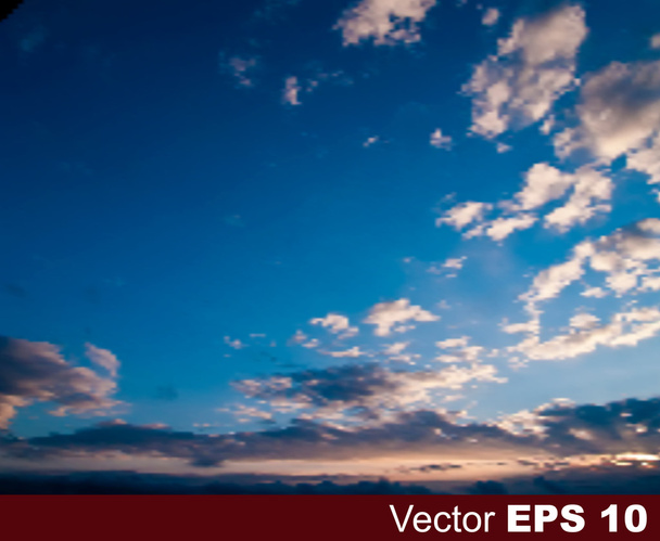 abstraktní pozadí s západem slunce a mraky - Vektor, obrázek