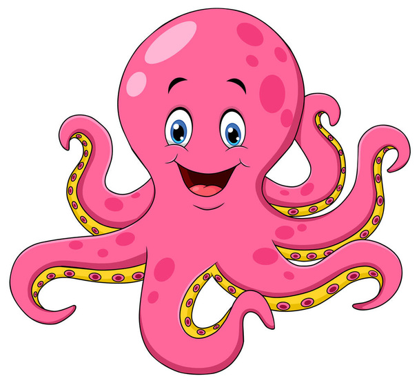 Roztomilý kreslený vektor chobotnice ilustrace - Vektor, obrázek