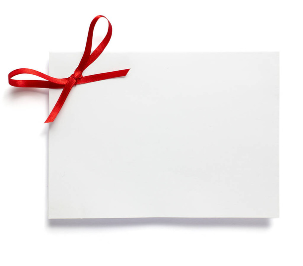 note greeting card red ribbon - Photo, Image