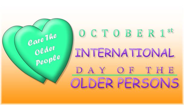 Banner oder Poster zum Internationalen Tag der älteren Menschen mit Herzsymbol - Foto, Bild
