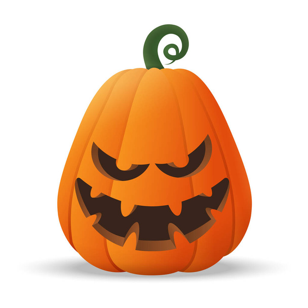 Halloween Jack O calabaza de la linterna con expresión de la cara divertida - aislado sobre fondo transparente - Vector, imagen