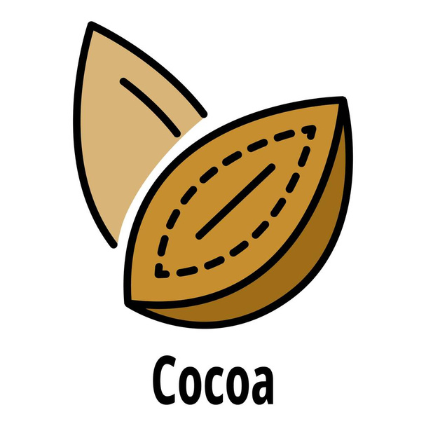 Cocoa nut icon color outline vector - Vetor, Imagem