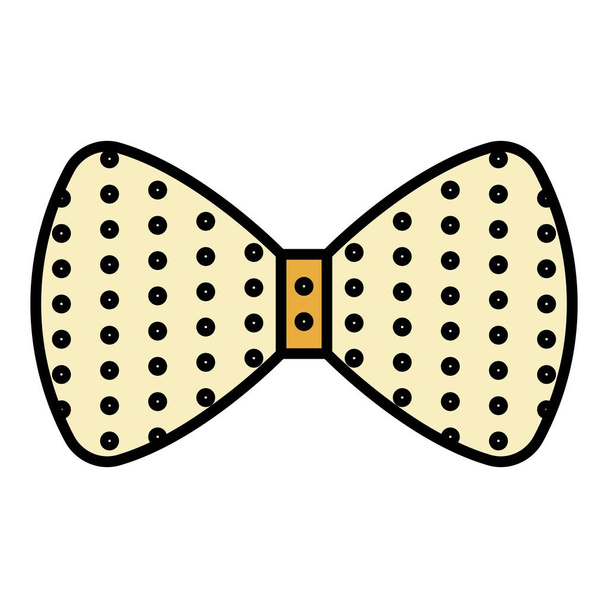 Dotted bow tie icon color outline vector - Vettoriali, immagini