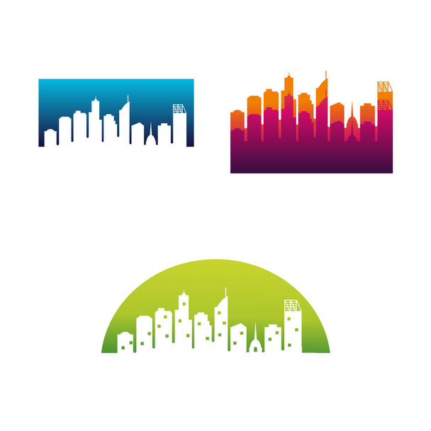 Beyaz arkaplan ile Perth City Skyline Logo Vektör Şablonu - Vektör, Görsel