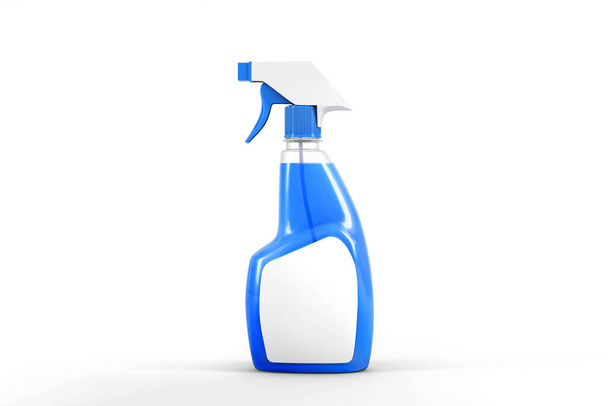 Läpinäkyvä spray puhtaampaa pullon mockup - Valokuva, kuva