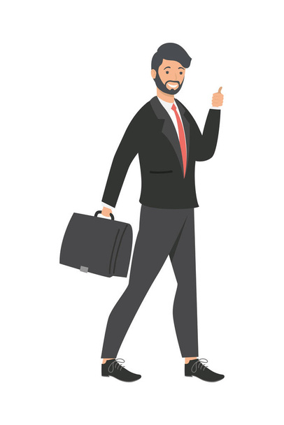 Businessman with suitcase - Vector, Image