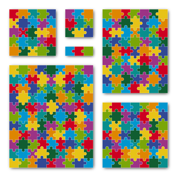 Puzzle Set - coloré - 6 puzzles
 - Vecteur, image