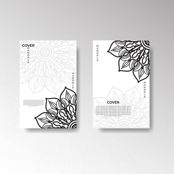 cover template with mandala flower - Vektor, Bild