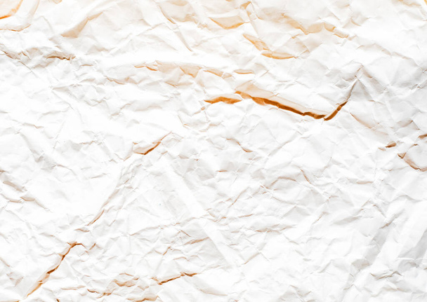 sheet of light crumpled paper texture background, background, horizontal - Photo, Image