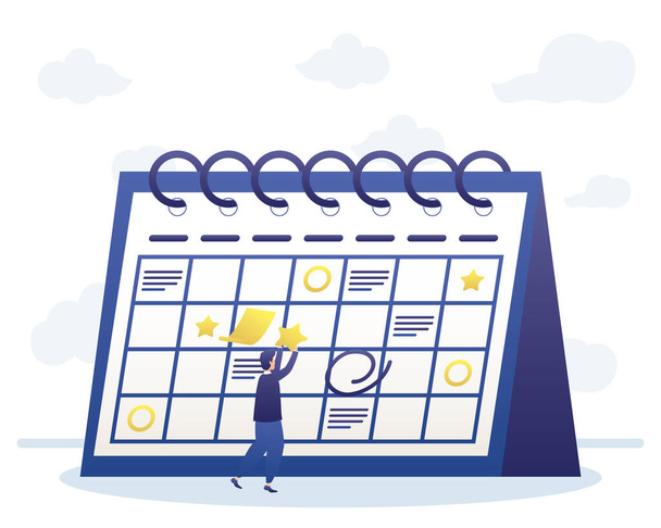 man with calendar planning - Vector, Image