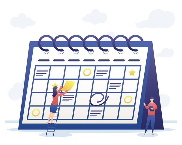 people with calendar planning - Vector, Image