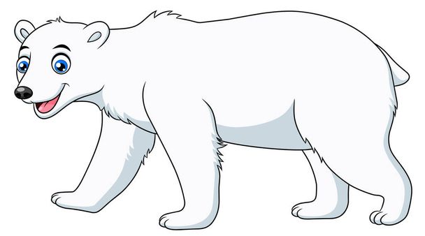 Симпатичная векторная иллюстрация белого медведя - Вектор,изображение