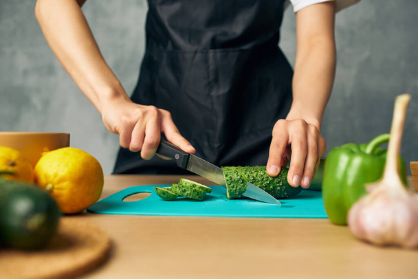 Koch Kochen gesunde Ernährung isoliert Hintergrund - Foto, Bild