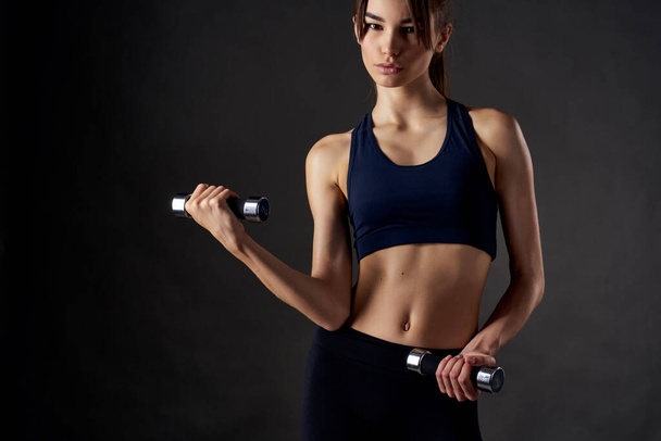 athletic woman slim figure workout motivation exercise - Photo, Image