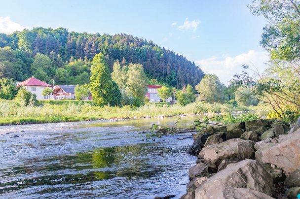 Nice view on river Kysuca near Zylina, Slovakia. - 写真・画像