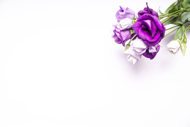 eustoma kwiaty widok z góry - Zdjęcie, obraz