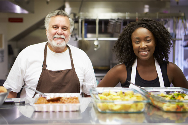Kitchen Staff In Homeless Shelter - Photo, image