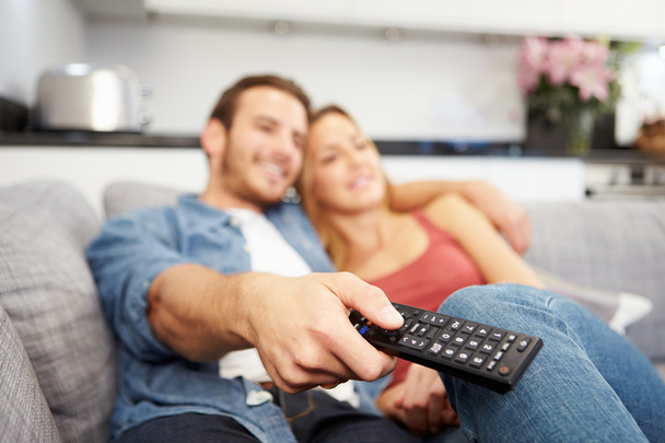 Couple  Watching Television - Фото, зображення