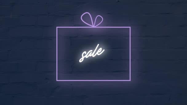 Black friday text neon effect - αναβοσβήνει animation, banner 4k - Πλάνα, βίντεο