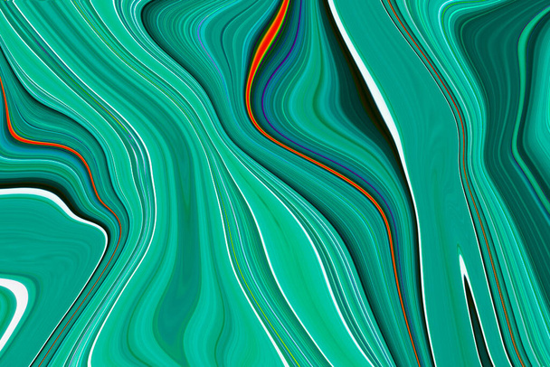 Moderno colorato sfondo arte liquida. Colore onda Forma liquida. Colori verde, bianco e arancio. Design astratto, Backgound di flusso. - Foto, immagini