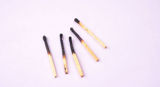 fósforos de madeira isolado no fundo branco, close-up tiro - Foto, Imagem