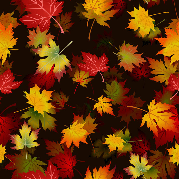 seamless pattern in the form of an autumn leaf ornament in red and yellow tones for printing on fabric, ceramics, frames, covers, packaging and for interior decoration. - Vetor, Imagem