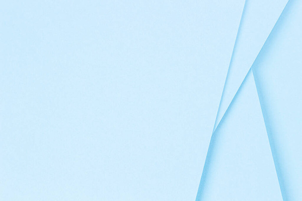 Fondo de textura de papel de color pastel. Mínimas formas geométricas y líneas en color azul claro - Foto, Imagen