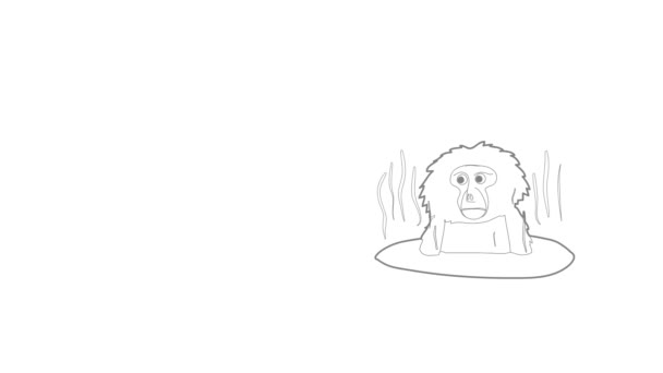 Monkey bathe icon animation - Felvétel, videó