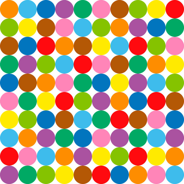 Colorful circle pattern background. Hundred colored balls, seamless extendable vector illustration. - Vector, Image
