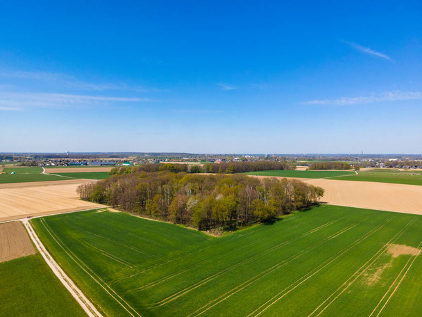 Aerial view of agricultural fields. Fields from above  - Valokuva, kuva