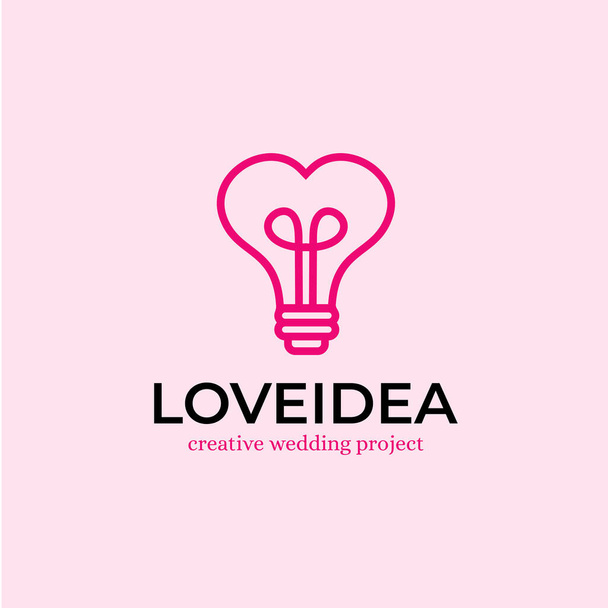 Idea de amor Plantilla de diseño de logotipo Inspiración - Ilustración vectorial - Vector, Imagen
