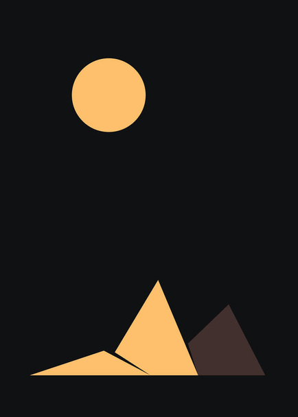 Geometric Mountains silhouette , art poster illustration - Διάνυσμα, εικόνα
