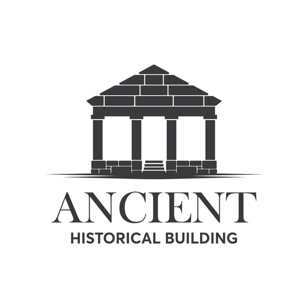 Ancient Historical Building Logo Design Template Inspiration - Vektör, Görsel
