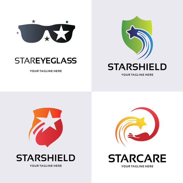 Collection de modèle de conception de logo étoile Inspiration avec fond blanc - Vecteur, image