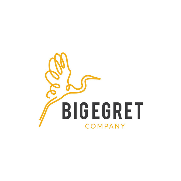Big Egret Logo Design Template Inspiração - Vetor - Vetor, Imagem