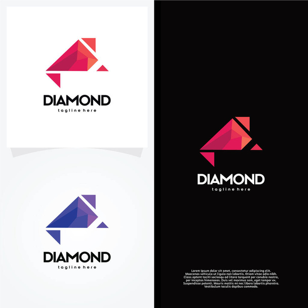 Design-Vektor mit Diamant-Logo, Emblem, Designkonzept, kreatives Symbol, Symbol - Vektor, Bild