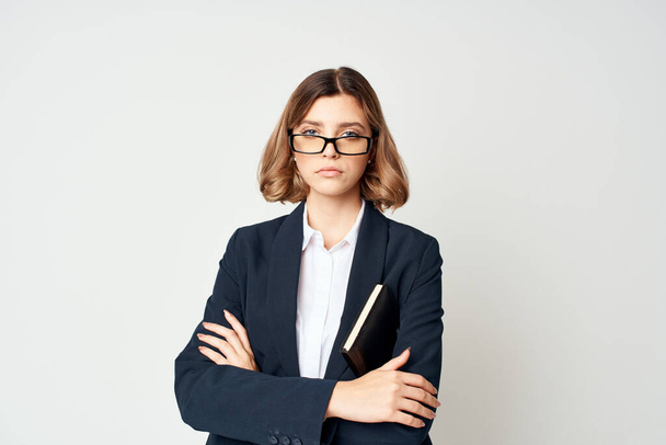 Business woman in suit documents work manager success - Fotoğraf, Görsel