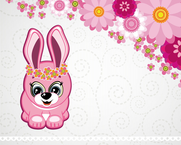Easter greeting card the rabbit. - Vector, Imagen