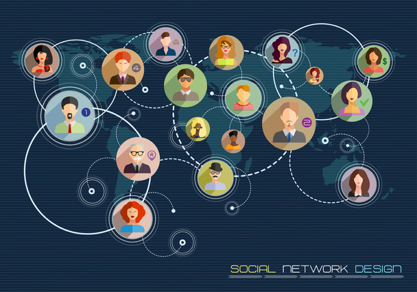Concepto de red social
 - Vector, imagen